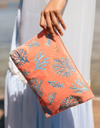 Embroidered Cotton Velvet Everyday Clutch