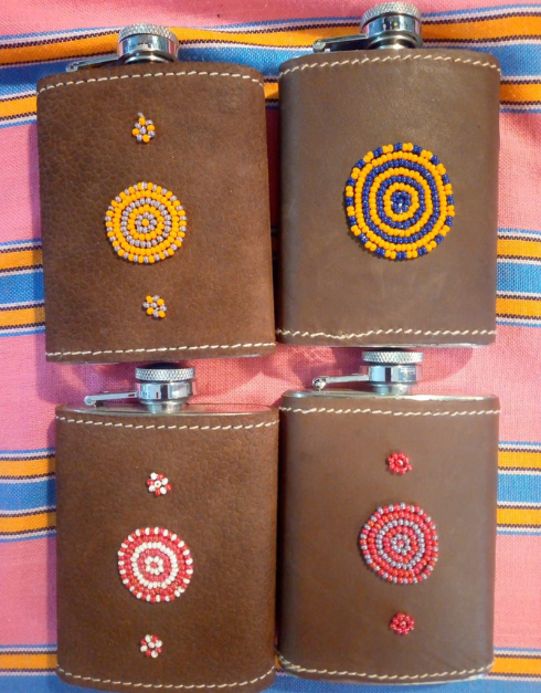 BEADED HIP FLASKS