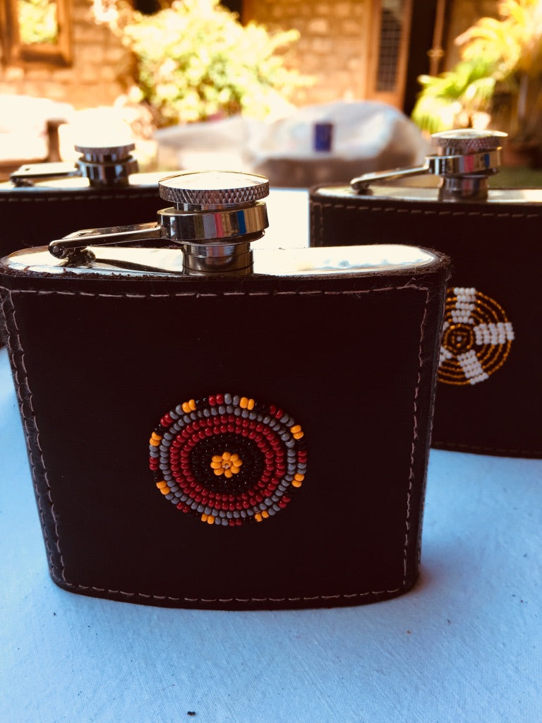 BEADED HIP FLASKS